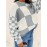 Plus Size Plaid Pattern Color Block Sweater, Casual Crew Neck Long Sleeve Sweater For Fall & Winter, Women's Plus Size Clothing