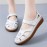 Women's Solid Color Comfy Flats, Hollow Out Soft Sole Platform Casual Shoes, Ankle Belt Closed Toe Shoes