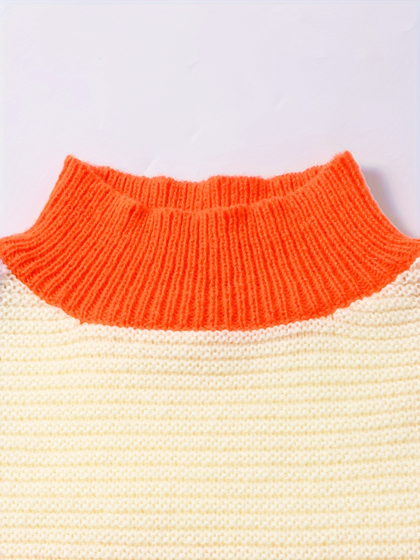 plus size y2k sweater womens plus colorblock grid print lantern sleeve round neck jumper details 2