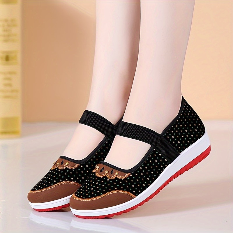 womens solid color comfy shoes ankle band soft sole platform slip on casual shoes low top walking shoes details 0